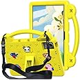 Gruattreay Kids Case Compatible with Lenovo Tab M11 11 inch 2024, Heavy Duty EVA Foam Shockproof Cover Kids Proof Tablet Case with Stand & Shoulder Strap (Yellow)
