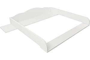 PuckDaddy Plan à Langer Linus - 108x80x15 cm, Plan à Langer en Bois MDF Blanc, Plan à Langer de Haute qualité Compatible avec Les commodes IKEA Hemnes, matériel de Montage Mural Inclus