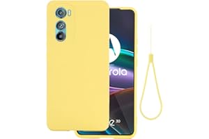 BRAND SET Cover per Motorola Edge 30 5G, Custodia Silicone Liquido con Rivestimento in Tessuto in Microfibra Custodia Soft Touch per Motorola Edge 30 5G-Giallo