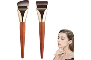 MKVZIYE 2pcs Pennello Per Fondotinta A Lama Super Sottile, Pennelli Per Trucco A Punta Piatta, Pennello Per Fondotinta Per Trucco Liquido,Pennello Per Fondotinta Ultra Sottile.