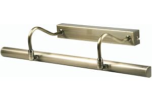 BRITALIA Antique Brass Vintage Retro Double Arm Picture & Mirror Light | Adjustable Head | 492mm Width | Toggle Switch Operated | 4 x G9 Lamps Required (Not Included)