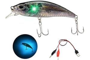 Yusat Auto Nuoto Esche Da Pesca Elettrico Luminoso Vibrazione LED Esche Da Pesca per Bass Trota Acqua Dolce Salata Esca Elettriche USB Ricaricabile Wobbler Lampeggiante LED Luce Hard Tackle