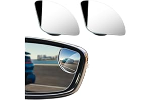 WUSJCOF Espejo de gran angular, 2 piezas, giratorio 360°, vidrio HD ajustable, convexo, último modelo de punto ciego, curvo, universal para el ángulo muerto, autoadhesivo, para coches y camiones