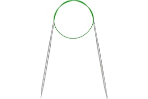 Coopay 3.25mm Circular Knitting Needles 60cm, Stainless Steel Circular Needles with Flexible Cable, Round Knitting Needles for Knit Socks, Fixed Metal Circle Knitting Pins for Small Projects