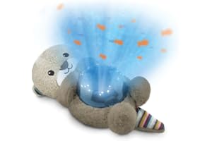 ‎ZAZU ZAZU Otto der Otter - LED-Nachtlichtprojektor: Ozean, bewegliche Fische, Wellen, 5 Melodien, 3-Stufen-Schlafprogramm, Geräuscherkennung, batteriebetrieben