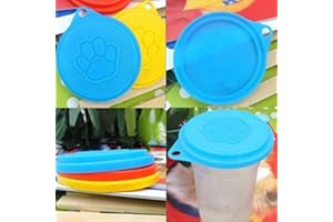 V-VAPE 4 x Pet Dog Cat Food Storage Can Tin Cover Lid Top Cap Reusable