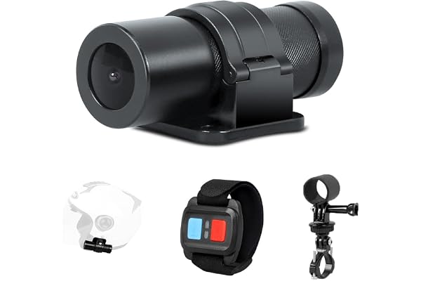 VSYSTO Caméra pour Casqu Caméra de Vélo, HD 1080P Dashcam Moto étanche Grand Angle 150° avec WiFi, Vision Nocturne, Capteur G, WDR, Enregistrement en Boucle(Noir-D5S)