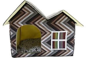 TentHome Niche Pliable et Lavable à Double Toit avec Coussin Amovible pour Chien Chat (Gris)