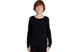 LAPASA Haut/Pantalon Thermique Enfant 100% Laine Mérinos Naturelle Maillot Manches Longues sous-Vêtements Chauds Fille et Garçon Mixte Unisexe 5-13 Ans Automne/Hiver Fin & Léger K13/K14