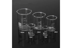 Vetenskaplig glasbägare set, laboratoriebägare hög temperaturbeständighet 5 ml/10 ml/25 ml/50 ml/100 ml