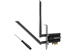 BUITREA Carte WiFi 5400Mbps PCIe WiFi 6E Bluetooth5.3, Intel WiFi 6E AX210 Tri-Bandes (6GHz/5GHz/2.4GHz) Carte WiFi 6, MU-MIMO, OFDMA, Ultra-Low Latency, Adaptateur sans Fil pour PC Windows 10/11(64Bit)