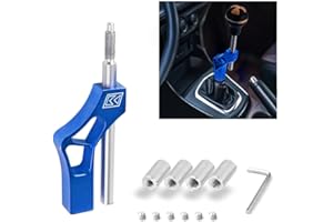 SKUNTUGUANG Auto-Schaltknauf-Extender-Schalthebel, Auto-Aluminiumlegierung und Edelstahl-Verlängerung, verstellbarer Knopf (blau)
