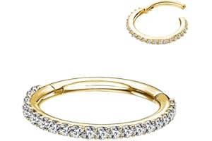 OUFER 16G Piercing Conch Anneau en Acier Chirurgical 316L avec CZ à Cliquet Piercing Helix Piercing Nez Anneau Hoop Piercing Oreile Tragus Daith Bijoux Piercing Corps Femme