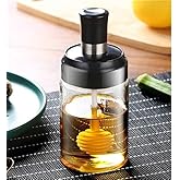 LOCANS Borosilicate Glass Food Storage Jar Honey Storage With Dipper -250 Ml Honey Dispenser Glass Bottle With Dipper Stick S