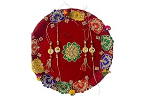 Priaan Creations Designer Rakhi Set for Brother & Sister in Law | Bhaiya Bhabhi Rakhi Combo with Roli Chawal | Rakhi Gifts fo
