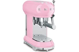 Smeg, Macchina da Caffè Espresso Manuale ECF01PKEU, Cappuccino System, Thermoblock, Alloggiamento Tazze Grandi e Funzione Caffè Doppio, Serbatoio Acqua da 1 L, Dimensioni Compatte, 1350W, Rosa
