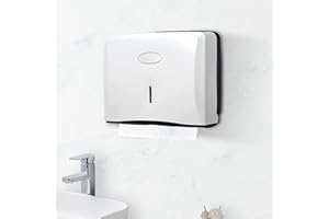 FAMKIT Papierhandtuchspender, wandmontierter C-Falz-Handtuchspender für gewerbliche Zwecke, fasst 200+ Papiere, ohne Bohren, für Bad/Küche/Hotel/Gastronomie