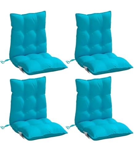 Lot De 4 Coussins De Chaise VidaXL – Motif Carreaux Gris – Pour Dossier Bas – Galette Décorative