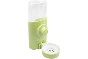 Lixiluxia Distributore Automatico di Acqua 600 ml, Dispenser D'acqua Sospeso a Gabbia, Borraccia Acqua per Piccoli Animali, Beverino Coniglio, Abbeveratoio Conigli, Bottiglia per Cincillà, Verde