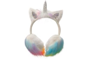 Gifts Treat Girls Earmuffs Mittens and Scarf Set Kids Unicorn Ear Muffs and Knitted Gloves Neck Warmer Set in Colorful Plush Design
