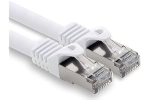 freiwerk 2,0m - weiss - 1 Stück CAT.7 Netzwerkkabel Lan Ethernet Patch Kabel S-FTP LSZH PIMF 10GB s RJ45 Stecker Cat6a