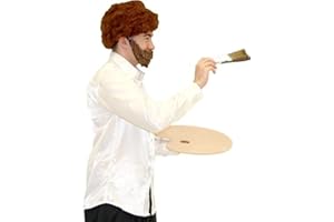 COSTUME AGENT Ensemble perruque et barbe rétro années 80 Marron