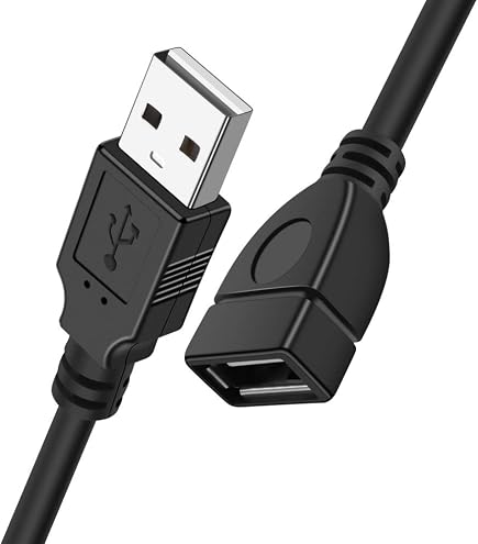 Bolwins E20CS - Cavo di prolunga USB 2.0 con supporto USB maschio a femmina, con nucleo in ferrite e base, lunghezza cavo: 150 cm