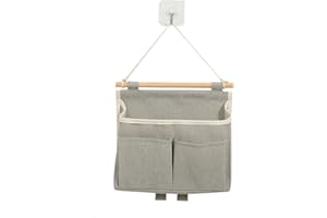 WeddHuis 1 Pezzo Borsa Portaoggetti da Parete, Pieghevole, Tasche Organizzatore da Appendere, Organizer Appeso, in Tessuto Lino Cotone Impermeabile per Camera, Cucina, Bagno, Dormitorio
