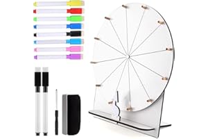KQWVZ Wheel of Fortune for Spinning, 29 cm Wooden Wheel of Fortune Wheel, Wheel of Fortune for DIY, Spinnings Prize Wheel with Eraser and Marker Pen for Lottery Games, Word Games, Carnival