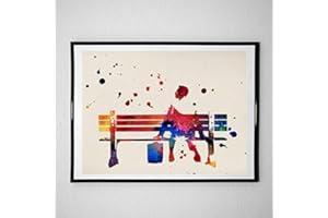 Nacnic Poster Forrest Gump. Film sheets, films, and actors. Old movie posters with watercolor style. A4 size