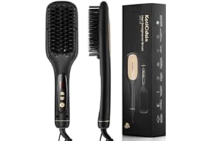 WEVALLEY KotiCidsin d'ions négatifs Brosse Lissante, affichage LED+Peigne à cheveux de la température réglable, brosse chauffante