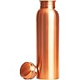 Pure Copper Water Bottle for Drinking – Large Handcrafted Ayurvedic Copper Water Bottle, Leak Proof Lid – Smooth Finish Copper Bottle Water Vessel
