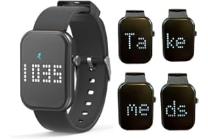 Pivotell Vibratime Smart Pill Reminder Watch: Vibrating Pill Reminder Daily Alarm Watch with PERSONALISED MESSAGE on screen at alarm time