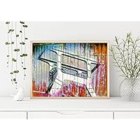 Print Wandbild Poster Bild Kunst Zeche Förderturm Glück auf Collage A4