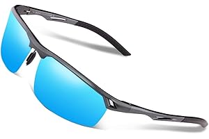 DUCO Okulary przeciwsłoneczne dla mężczyzn, retro, spolaryzowane okulary przeciwsłoneczne, ultralekkie, sportowe okulary sportowe ze stopu aluminium i magnezu, metalowa oprawka 8550