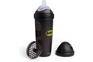 Herobility DC Batman Double Anti-Colic Baby Bottle | Award-Winning Hero Baby Bottles | Soft Breast-Like Teat, Easy Mixing Lid & Net | Safe & Environment-Friendly Materials | 340ml/12 fl oz
