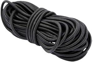 THE BEAD SHOP Cordon élastique/Chapeau Rond élastique Noir et Blanc, Artisanat, Bijoux, Masques, Chapeaux de fête (Élastique Noir, 3mm - 5 metres)