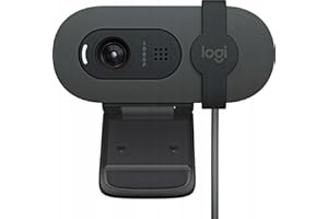 ‎LOGITECH Logitech Brio 105 biznesowa kamera internetowa z Full HD i 1080p, automatyczne wyrównanie oświetlenia, USB-A, maskownica, łatwa konfiguracja, kompatybilna z Windows, macOS, ChromeOS - grafitowa
