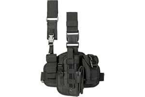 ACEXIER Tactical Drop Leg Holster con Estuche de Revista Militar Tactical MOLLE Pistola Pistola Pistola Muslo Pistola Pistolera Panel de Plataforma Ajustable para diestros
