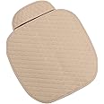 BROGBUS Flax Car Seat Mat Vehicle Seat Cover Car Seat Cushions Front Single Seat Cover (Cream, Pack Of 1) (Only Front Seat Mat)