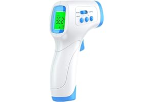 KKmier Termometro Infrarossi, Termometro Frontale Professionale a Distanza con Allarme Febbre, Termometro Digitale Adatto per Neonati, Bambini, Adulti con Funzione di Memoria