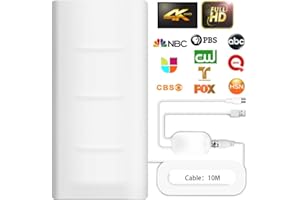 TE-VOZE 2025 Potente Antenna TV Interna Esterna Amplificata, 600KM Gamma di Ricevere Digitale HDTV Antenna, Support 4K 1080p Tutti i Vecchi e Smart TV, Staccabile Alto Guadagno 10M Cavo Coassiale