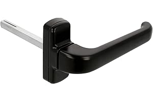 Amig - Door Handle with Fittings for Doors | Epsilon | 132 x 70 mm | 8 mm Square Pin | Elegant and Simple Design | Ergonomic Handle | Black Aluminium