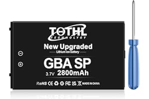 TQTHL 2800mAh 1 Packs Gameboy Advance SP Akkupack, GBA SP Wiederaufladbarer Lithium-Ionen-Akku Ersatz für GBA SP, AGS-001, SAM-003 mit Tool Pack Kit