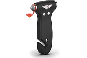 THINKWORK Car Safety Hammer, 3-in-1 Emergency Escape Tool with One Second Window Breaker and Seat Belt Cutter, Safety Emergency Car Escape Tool for Car, Office, Home, Black