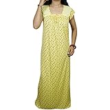 Indiatrendzs Women Hosiery Nighty Printed Nightwear Maxi Night Gown 38"