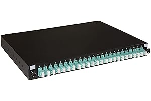 LINK LK24FOLC3 pannello fibra ottica 19" con 24 adattatori lc duplex om3 profondità 250 mm colore nero unità 1 dimensioni 43x27,5x4 cm compatibile om2 metallo resistente per armadio rack