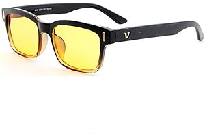 voso Blue Light Blocking Glasses Anti Glare Computer Gaming TV Anti UV Radial Reflex Filter Eyewear Eyeglasses (Black Frame + Yellow Lens)