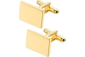 JUGUTA Gemelos Camisa Hombre, 2 Piezas En Color Dorado, Para Esmoquin Y Bodas, Tamaño 1.8Cm X 1.4Cm, Elegantes Para Eventos De Negocios