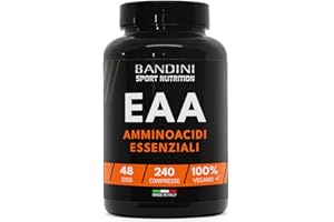 Bandini® EAA Aminoacidi Essenziali 240 COMPRESSE - Con 9 Amminoacidi Intra Pre e Post Workout - Favorisce la crescita ed il recupero muscolare - Essential Amino - Essenziale, Vegan e senza zuccheri